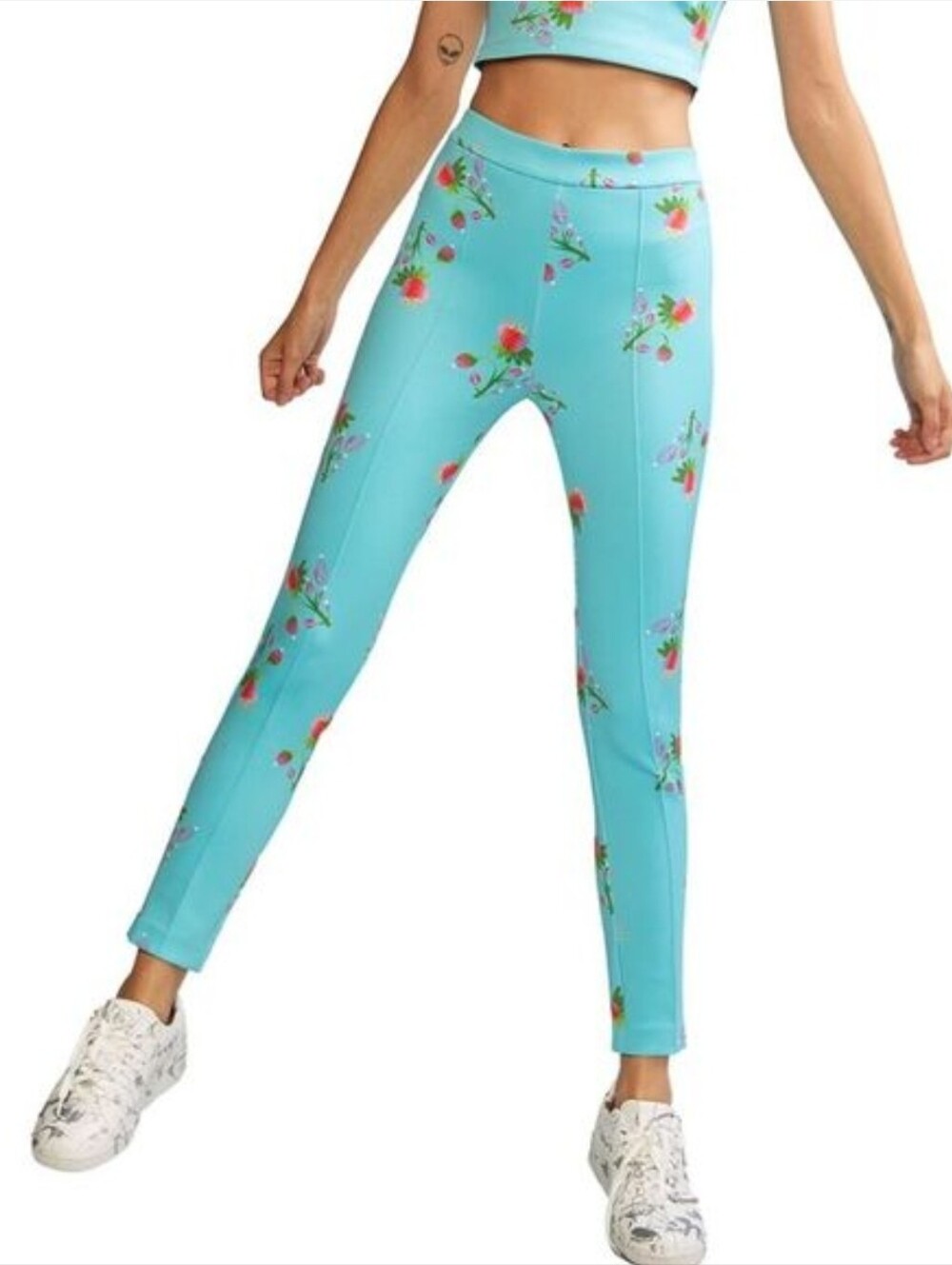Cynthia Rowley Bonded Pant Bliss Blue Floral Size 10